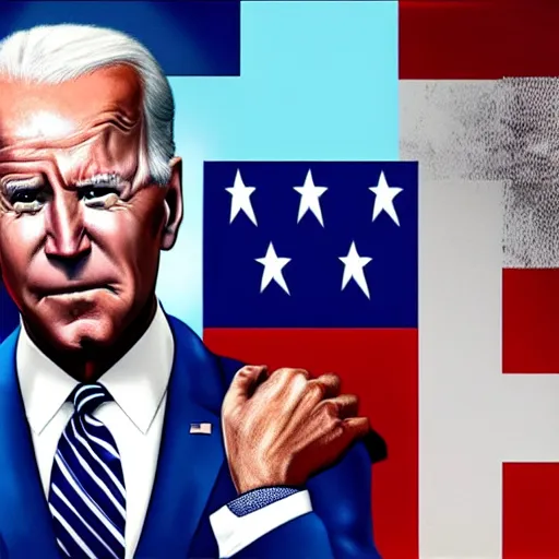 Image similar to joe biden in the style of a gta 5 loading screen