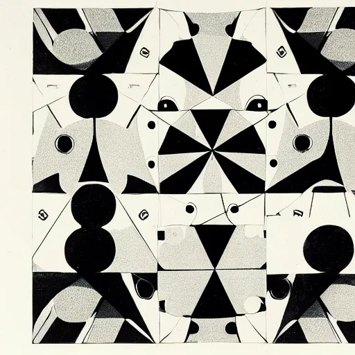 Prompt: a pattern made out of dices, black and white, woodcut, beardsley, aubrey, crepax, guido, moholy - nagy, laszlo