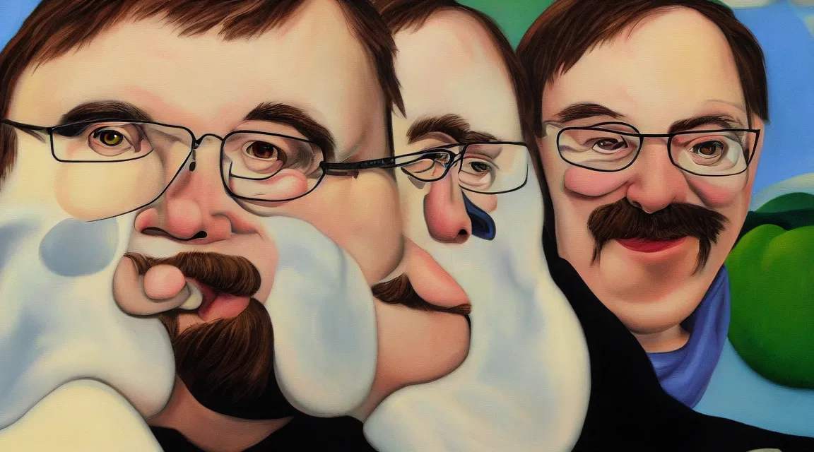 Image similar to Wallpaper of Linus Torvalds painted by fernando botero