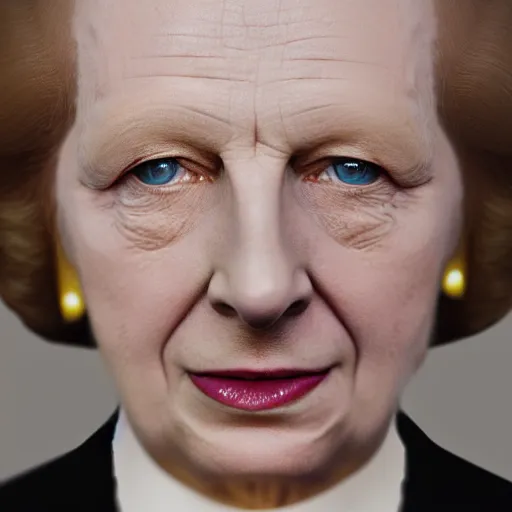 Image similar to limmy brian limond as maggie thatcher, realistic, wide shot, sunny lighting, octane render, gq magazine, hyper realistic, high quality, highly detailed, hd, beautiful, cinematic, 8 k, unreal engine, facial accuracy,