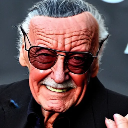 Prompt: stan lee is spiderman