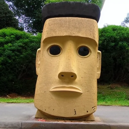 Image similar to anime schoolgirl easter island head