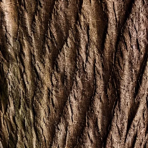 Prompt: close up of a totara tree leaf and bark texture