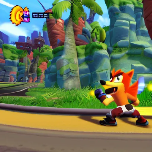 Image similar to crash bandicoot bros kirby super star ultra sonic the hedgehog gta style ratchet and clank