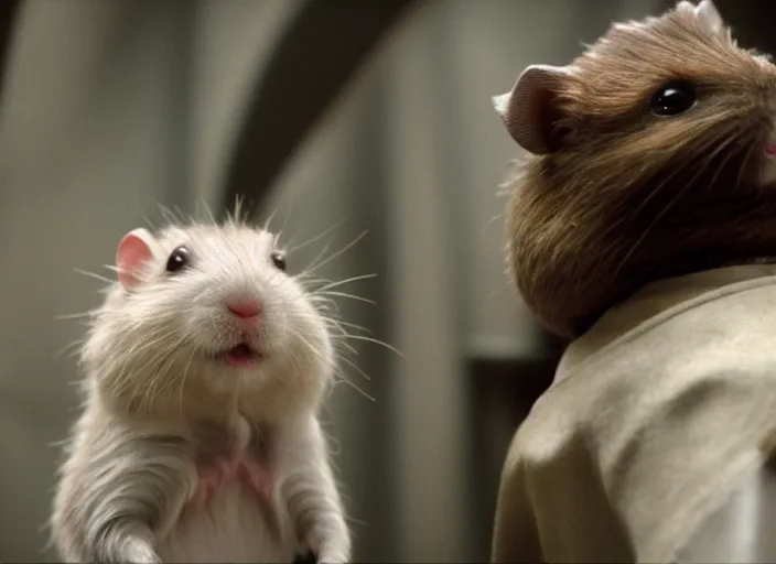 Image similar to movie still, star wars, hamster, cinematic, sharp focus, 8 k