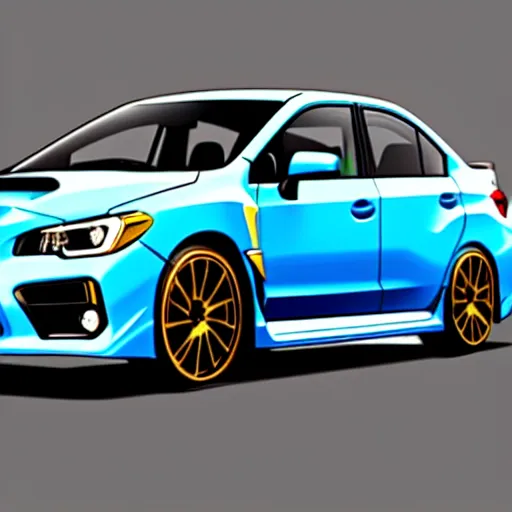 Image similar to a cell shaded 2 0 1 9 wrx