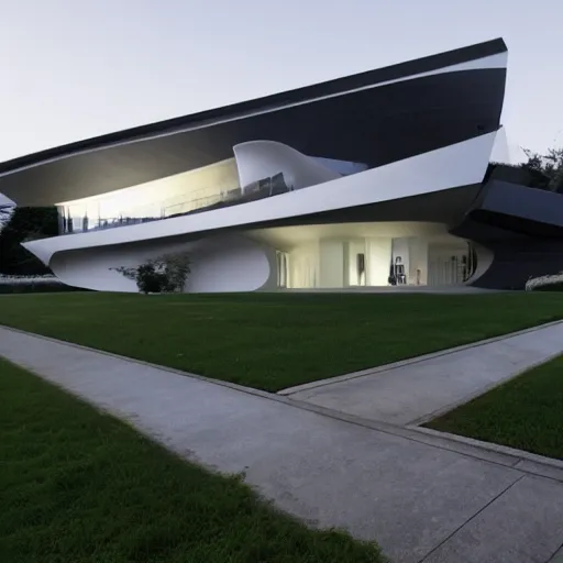 Image similar to house designed by zaha hadid