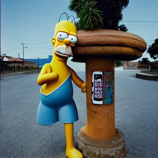 Prompt: homer simpson, photo by steve mccurry