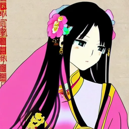 Image similar to beautiful chinese princess, anime style