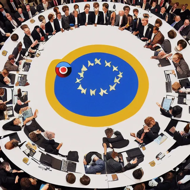 Image similar to world leaders meet at round table, detailed, 4 k