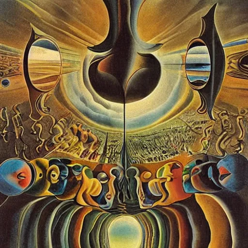 Image similar to the multiverse by salvador dali