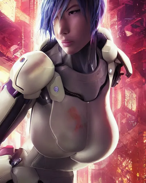 Image similar to weta disney pixar movie still portrait photo of motoko kusanagi ghost in the shell : : as cyborg woman by pixar : : by weta, wlop, ilya kuvshinov, rossdraws, artgerm, marvel, maxim cover, latex, octane render, sweaty, iridescent, bright morning, anime, liosh, mucha : :