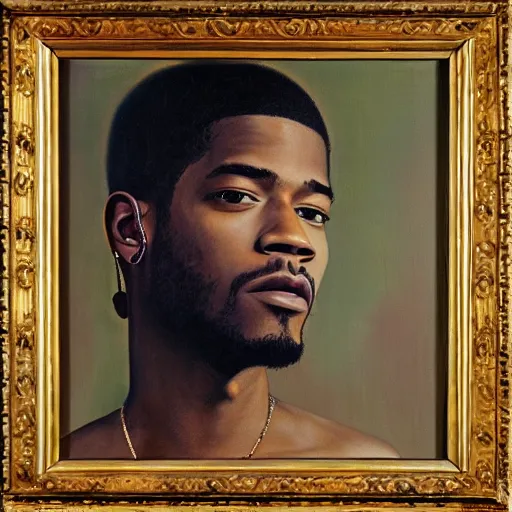 Image similar to kid cudi, oil on canvas, 1775