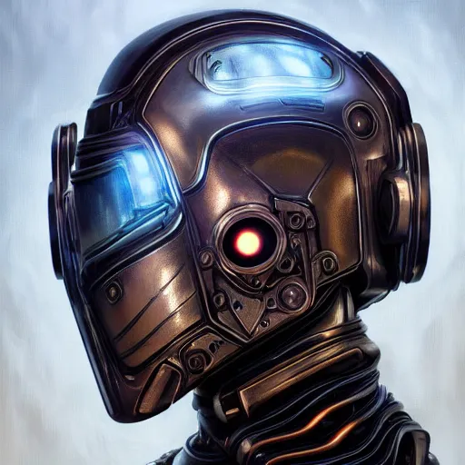 Prompt: ultra realist and ultra intricate detailed soft painting of a beautiful sci-fi armored female by Hajime Sorayama, front facing, sci-fi helmet, symmetry features, sensual gloomy style, volumetric clouds, cyberpunk burning building background, artstation, unreal render, depth of field