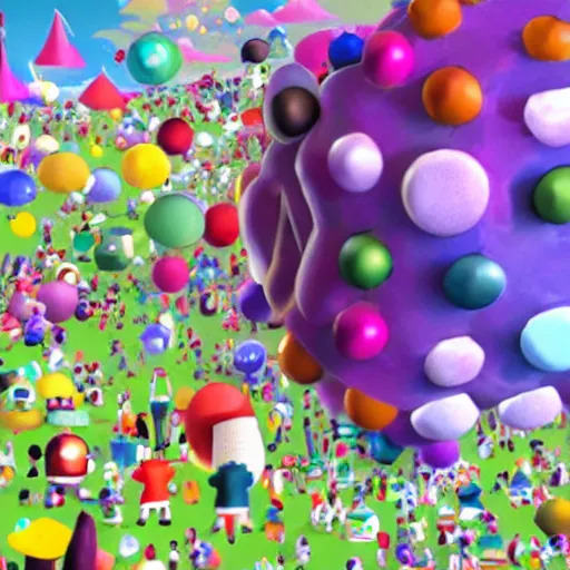 Image similar to photorealistic katamari damacy