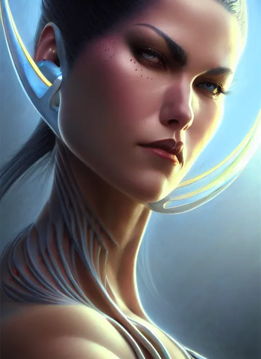 Image similar to closeup portrait shot of faith connors from mirror's edge, intricate, elegant, highly detailed, centered, digital painting, artstation, concept art, smooth, sharp focus, illustration, artgerm, tomasz alen kopera, peter mohrbacher, donato giancola, joseph christian leyendecker, wlop, boris vallejo