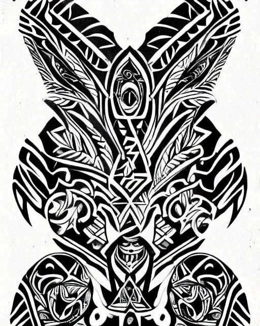 Prompt: tribal tattoo design art