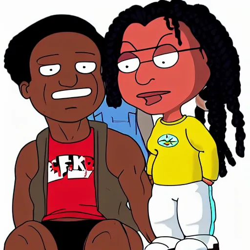 Image similar to a$ap rocky in the style of family guy