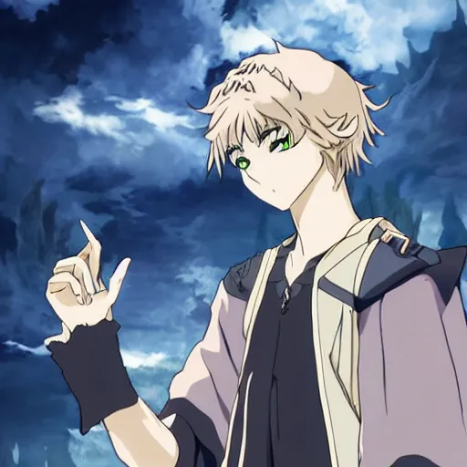 Prompt: young blonde boy fantasy thief, tsubasa chronicles, anime style