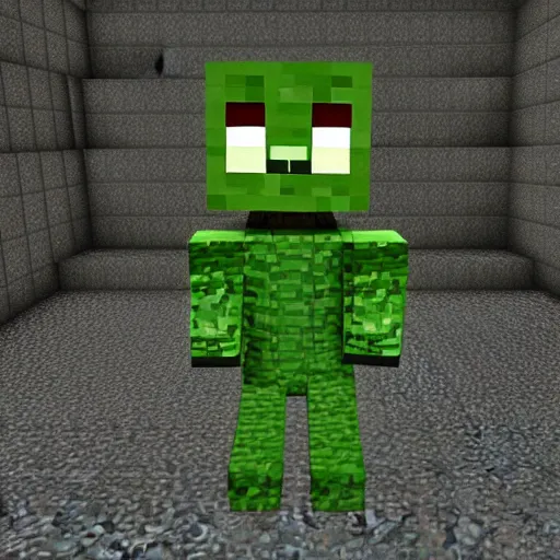 a photo of a minecraft creeper in real life in the, Stable Diffusion