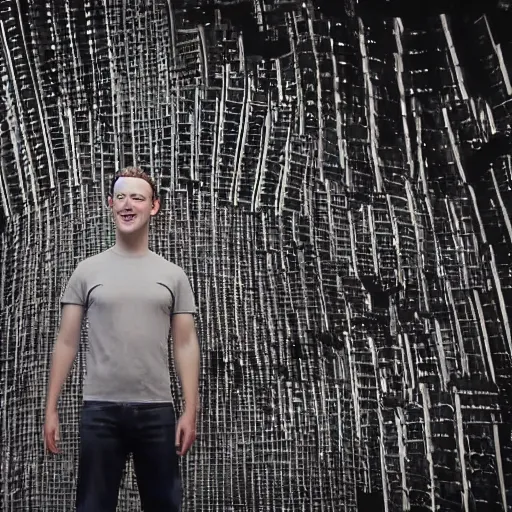 Image similar to Intricate matte painting of tubes coming out of Mark Zuckerberg's head into a computer