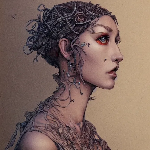 Image similar to a highly detailed portrait in the style of james jean and in the style of gerald brom.