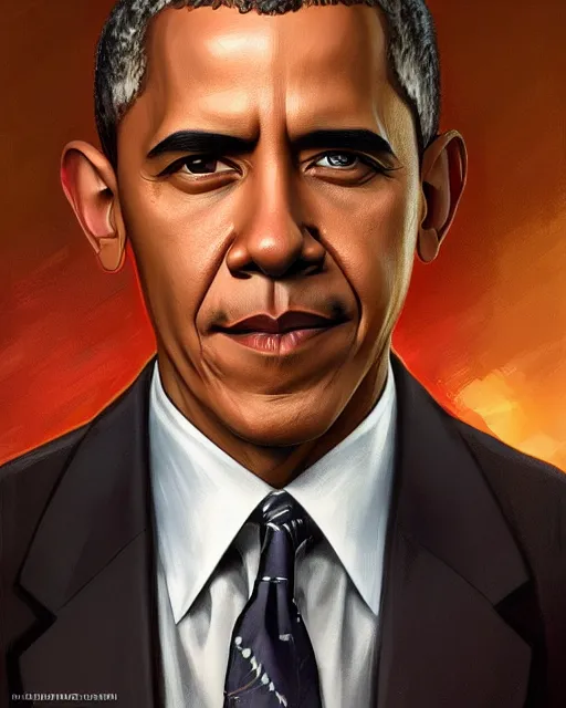 Prompt: character portrait of barack obama, intricate, wild, highly detailed, digital painting, artstation, upper body, concept art, smooth, sharp focus, illustration, art by artgerm and greg rutkowski and alphonse mucha