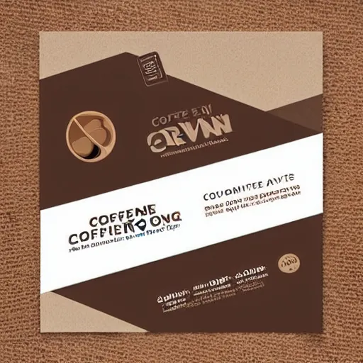 Prompt: square shaped flyer design for a coffee bean company, layout design, dark brown and beige colour palette, template layout