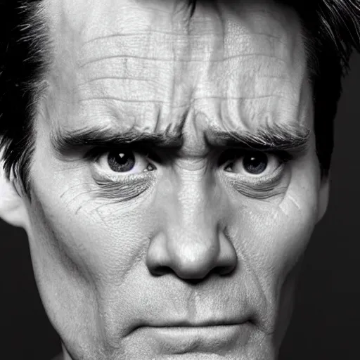 Prompt: micro detailed face of Jim Carrey crying, professional photography, complex shading, 8k, emotional and expressive, real life photo