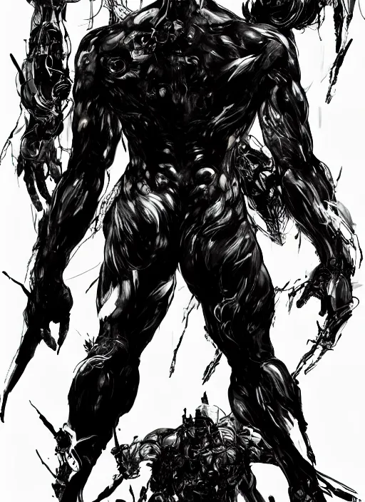 Prompt: A full body portrait of a spirit with many eyes. In style of Yoji Shinkawa and Hyung-tae Kim, trending on ArtStation, dark fantasy, great composition, concept art, highly detailed.