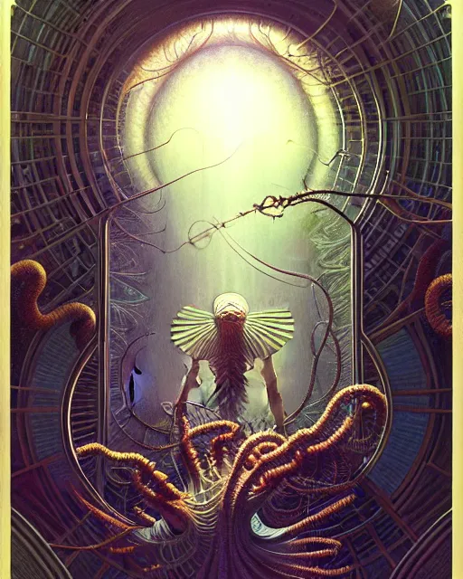 Prompt: a portrait of a portal to another dimension in the style of ernst haeckel surrealism, surrealist conceptual art, realist, digital painting, aesthetics, soft, sharp focus, vintage, artstation hd, by greg rutkowski, bruce pennington, valentina remenar and asher duran