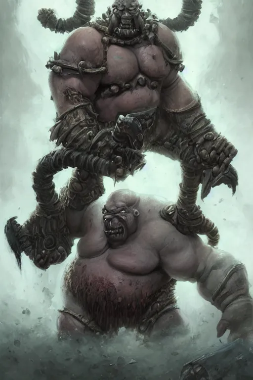 Image similar to Portrait of Homer Simpson as as Garrosh Hellscream from World of Warcraft, dark, intricate, highly detailed, smooth, artstation, digital illustration by Ruan Jia and Mandy Jurgens and Artgerm and Wayne Barlowe and Greg Rutkowski and Zdislav Beksinski