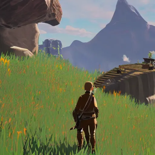 Image similar to adolf hitler in breath of the wild