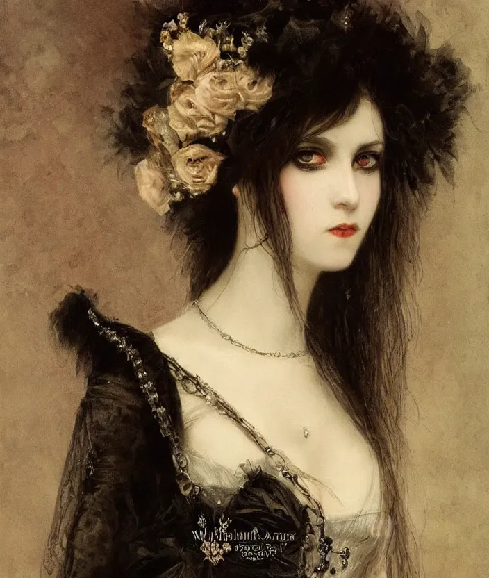 Image similar to gothic princess portrait by william - adolphe bouguerea, highly detailded