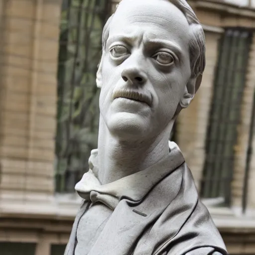 Image similar to a marmor statue of Steve Buscemi by Michelangelo