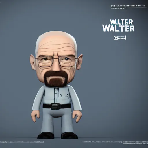 Prompt: Walter White as a vinyl figure, octane render, unreal engine, 8K, artstation, 3D rendering,