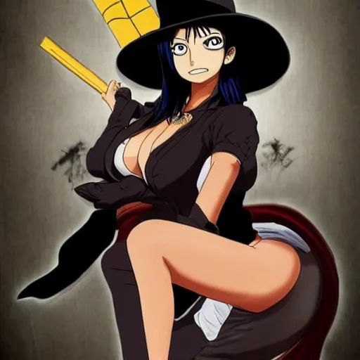 Prompt: nico robin from one piece as a detective from sherlock holmes