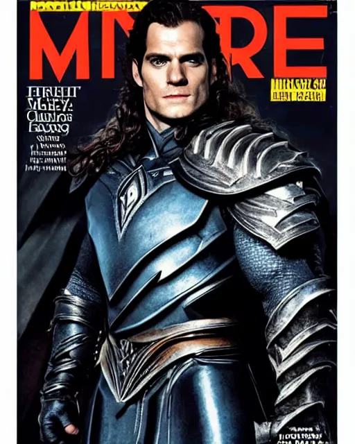 Prompt: promotional image of Henry Cavill as Arthas Menethil on the cover of Empire Magazine