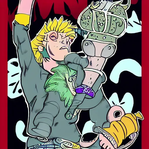 Image similar to 7 page muda but with an elephant, jojo