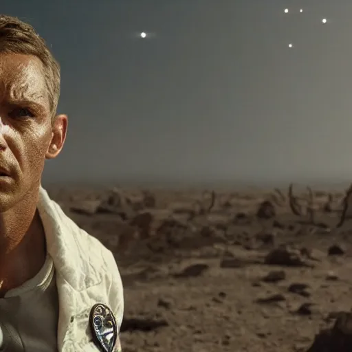 Prompt: the first man to step foot on an alien world, bright, 4 k