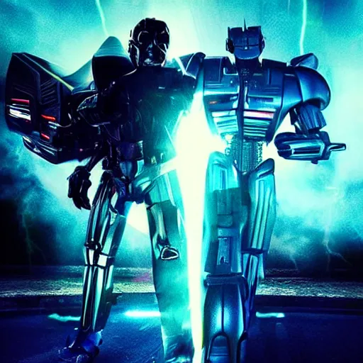 Image similar to “Decepticon with a Michael Jackson head, action, cinematic, god rays, explosions, action movie, ultra realistic, 4K ultra hd”