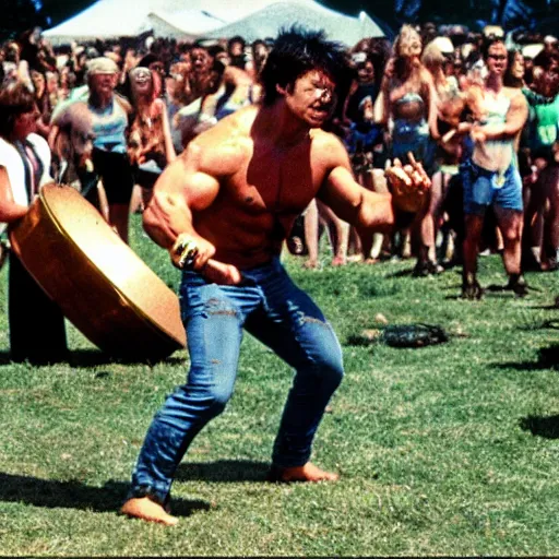 Image similar to hulk performing at woodstock