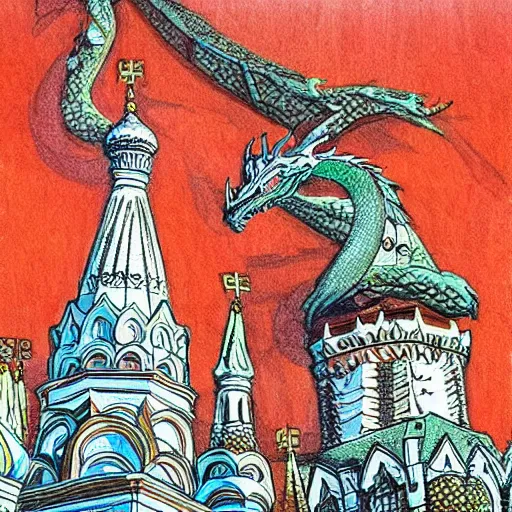 Image similar to fantasy_artwork_hyper_detailed_very_very_very_very_very_very_very_very_very_very_very_very_very_very_very_very_very of Dragon on the Red square, Moscow,