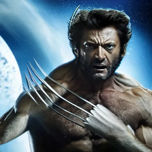 Image similar to Wolverine in space 4k detail