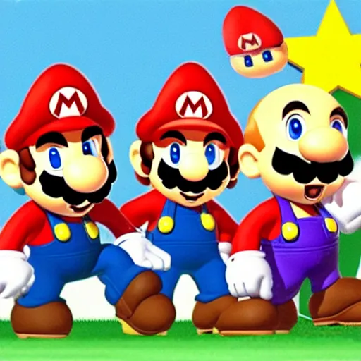 Image similar to Mario Bros playing with the Beatles