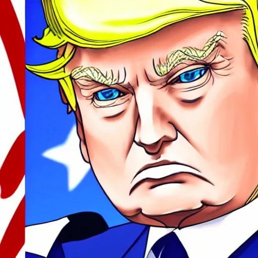 Image similar to donald trump anime portrait