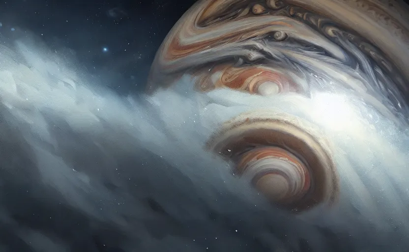 Prompt: A painting of Jupiter trending on artstation in the style of Greg Rutkowski