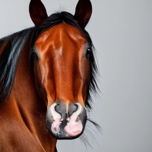 Image similar to photo of a horse mixed with a cat
