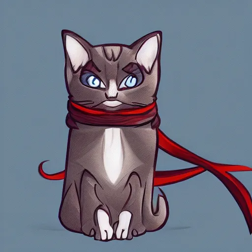 Prompt: ninja cat , digital art , trending on artstation