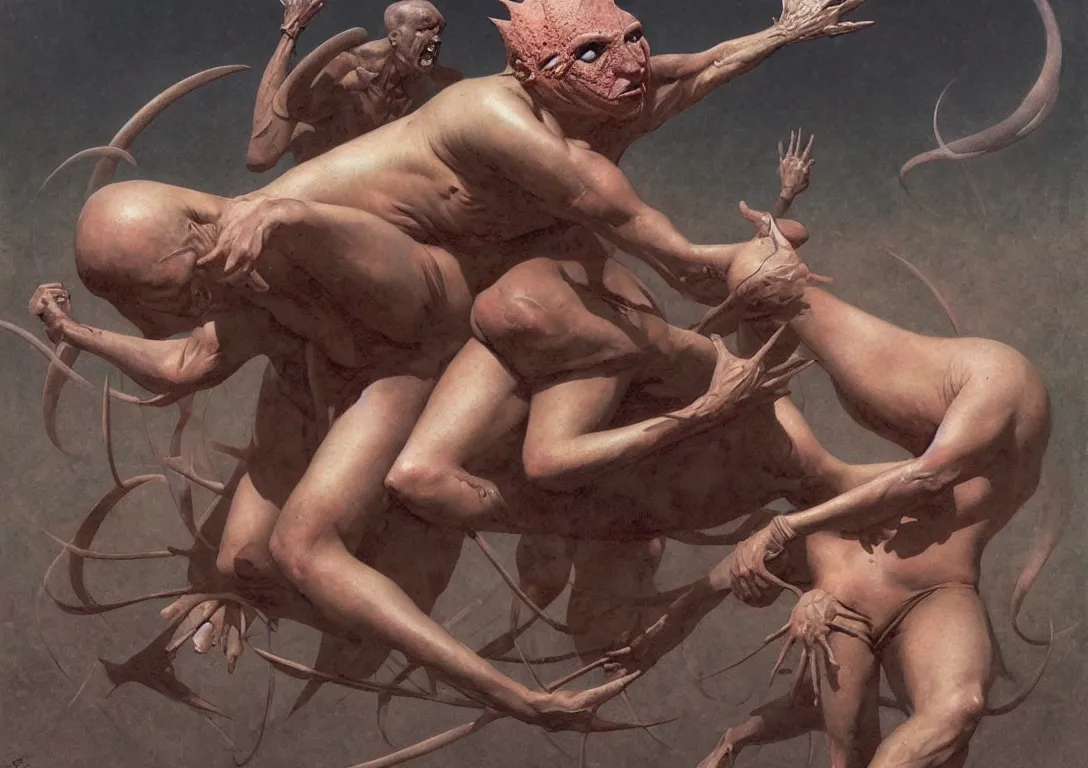 Image similar to patrick star in the style of wayne barlowe, gustav moreau, goward, bussiere, roberto ferri, santiago caruso, luis ricardo falero, frazetta